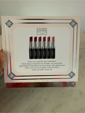 Laura Geller The Silver Screen Pucker Up Lipstick 6 Piece Set Complete NEW NIB